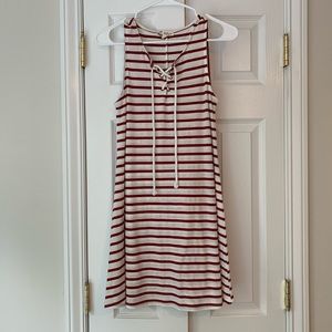 Beachy Red/White Striped Dress XS